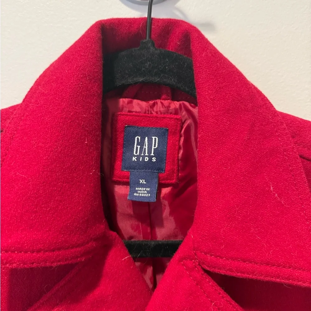 GAP Kids Scarlet Double-Breasted Wool Peacoat